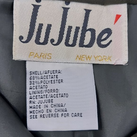 Vintage Ju Ju be Army Green 2 piece skirt suit with faux fur collar - Picture 13 of 14